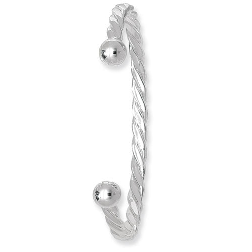 Sterling Silver Twisted Torc Bangle G4093