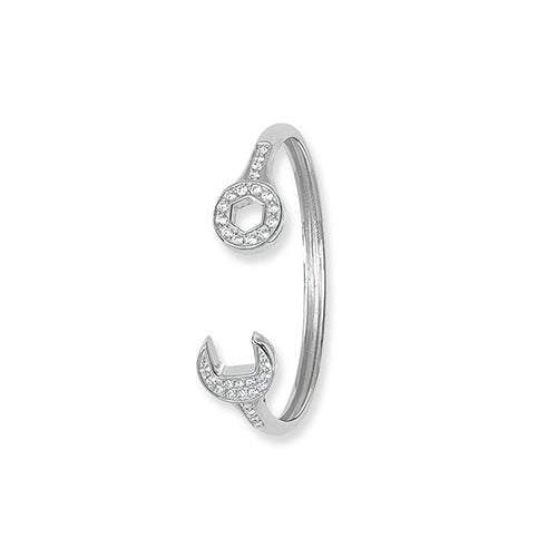 Sterling Silver Babies' CZ Spanner Bangle G4105