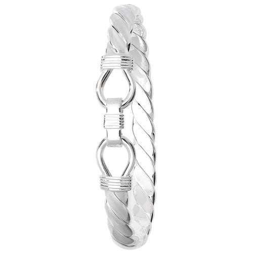 Silver Gents' Loop Catch Twisted Bangle G4161