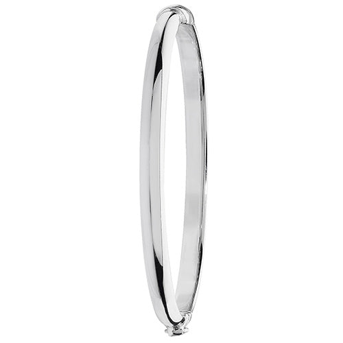 Sterling Silver Maidens' Hinged Oval Bangle G4277