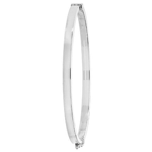 Sterling Silver Square Tube Hinged Bangle G4281