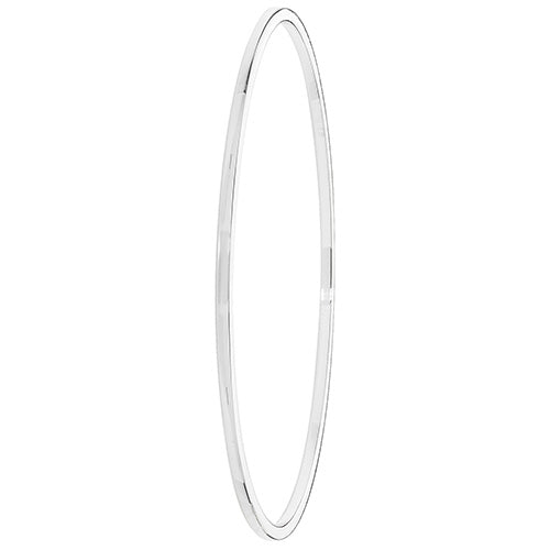 Sterling Silver Square Tube Plain Round Bangle G4323