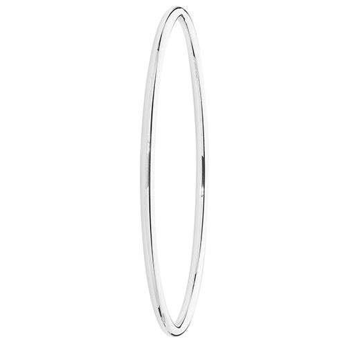 Sterling Silver Plain Oval Bangle G4325