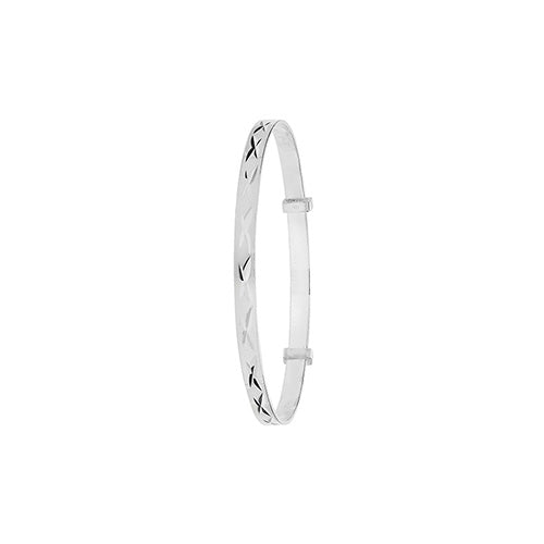 Sterling Silver Babies' Diamond Cut Expandable Bangle G4359