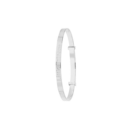 Sterling Silver Babies' Diamond Cut Expandable Little Princess Bangle G4361