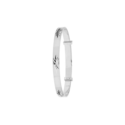 Sterling Silver Babies' Diamond Cut Expandable Bangle G4368