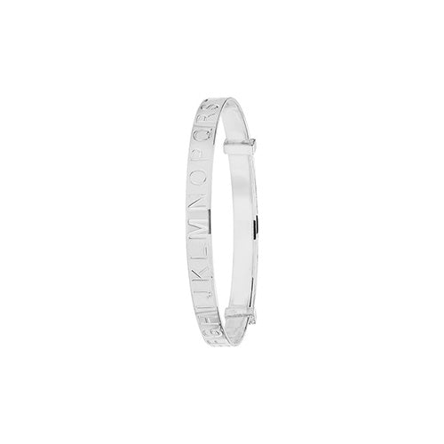 Sterling Silver Babies' Diamond Cut Expandable Alphabet Bangle G4371