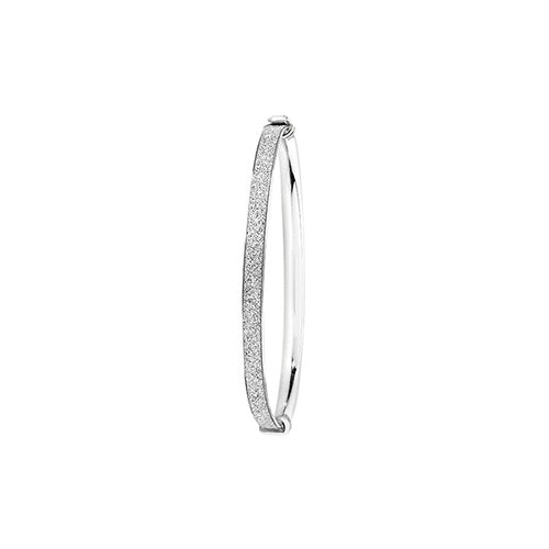 Sterling Silver Babies' Moondust Hinged Bangle G4390