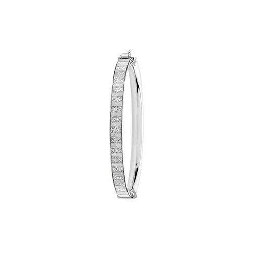 Sterling Silver Babies' Moondust Hinged Bangle G4392