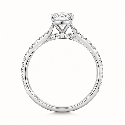 18ct white gold oval lab diamond engagement ring alternative view