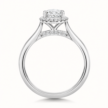 18ct white gold oval lab diamond engagement ring alternative view