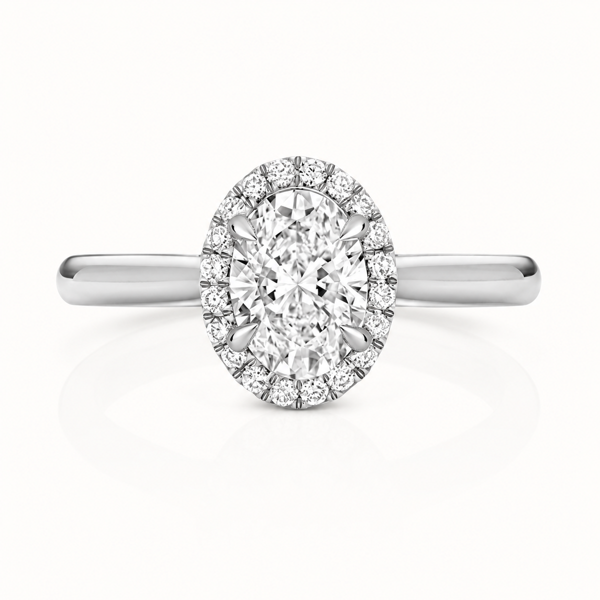18ct white gold oval lab diamond engagement ring alternative view