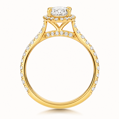18ct yellow gold oval lab diamond engagement ring alternative view
