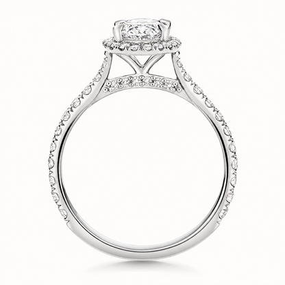 18ct white gold oval lab diamond engagement ring alternative view