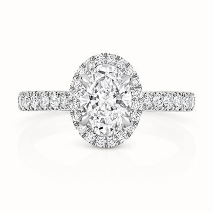 18ct white gold oval lab diamond engagement ring alternative view