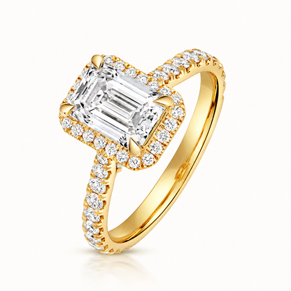 18ct gold emerald cut lab diamond engagement ring alternative view