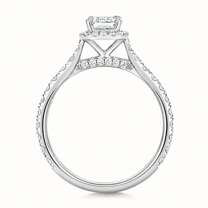 18ct gold emerald cut lab diamond engagement ring alternative view