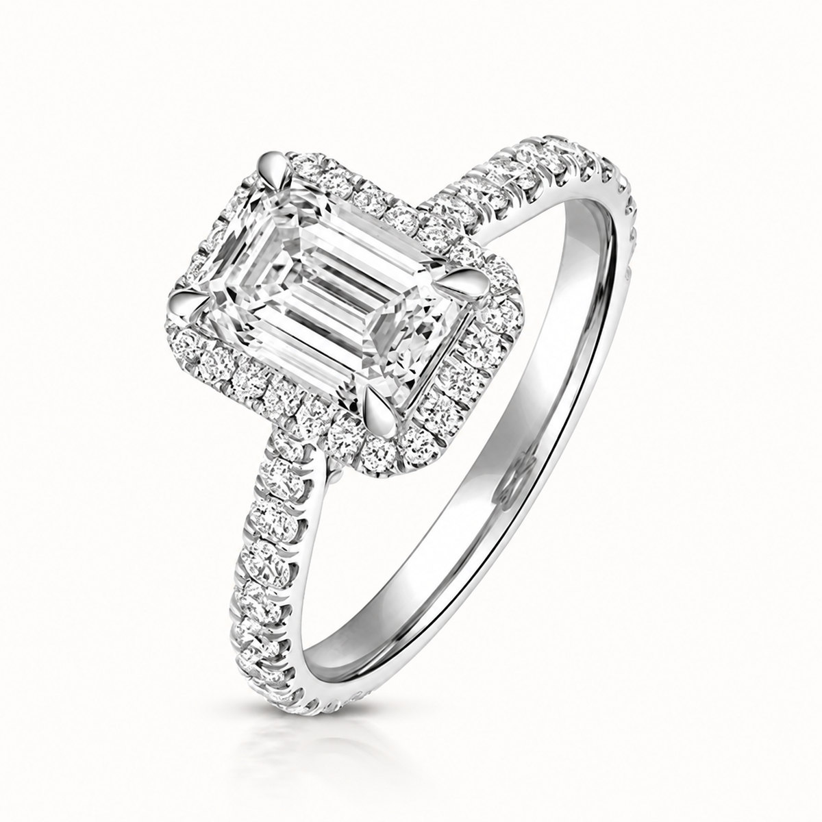 18ct gold emerald cut lab diamond engagement ring alternative view