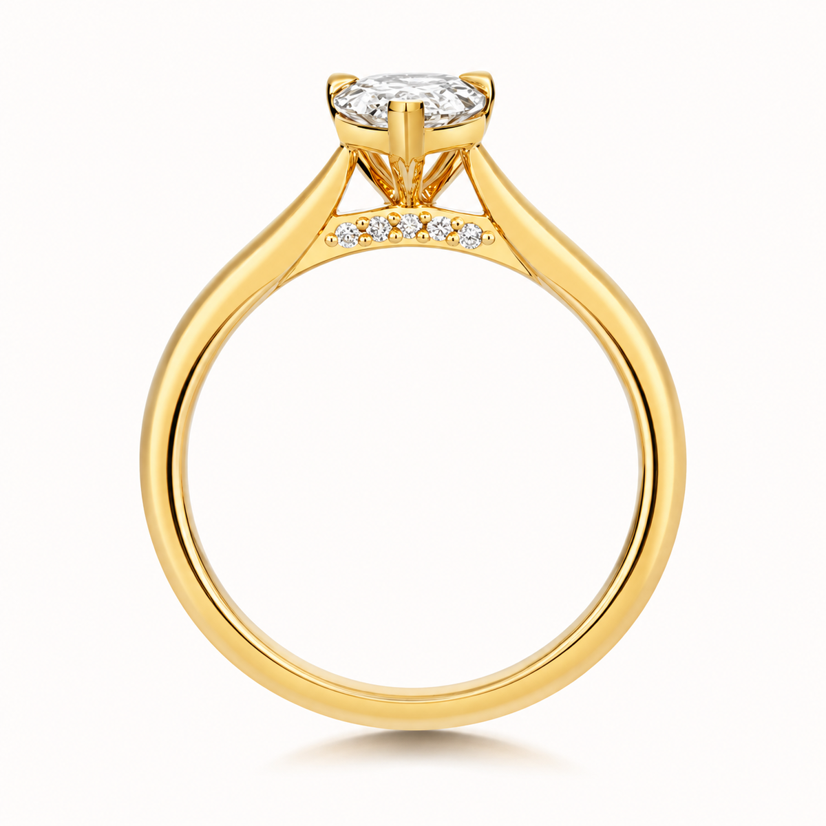 18ct gold pear lab diamond engagement ring alternative view
