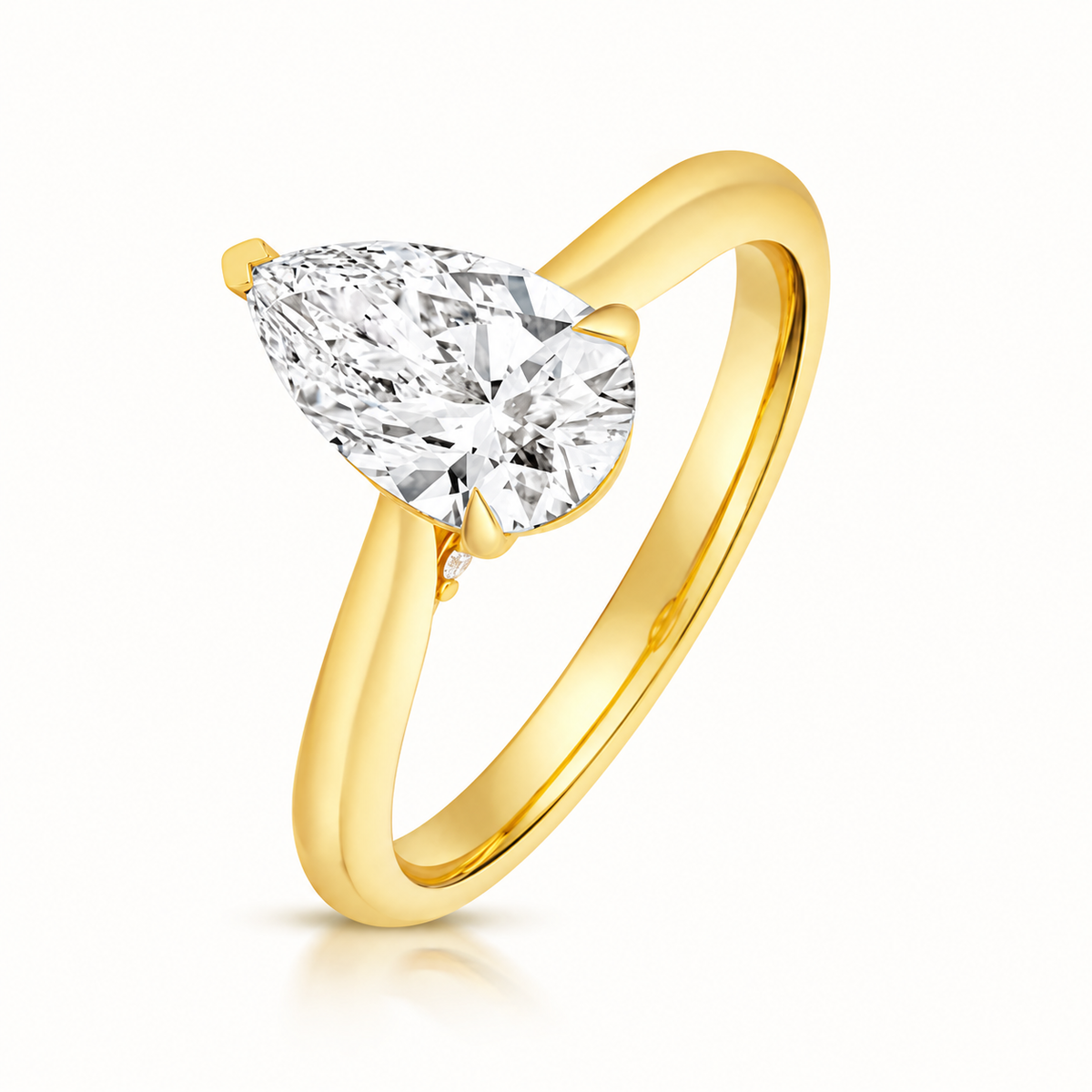 18ct gold pear lab diamond engagement ring alternative view