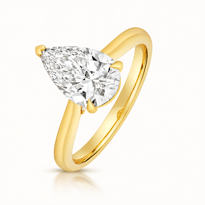 18ct gold pear lab diamond engagement ring alternative view