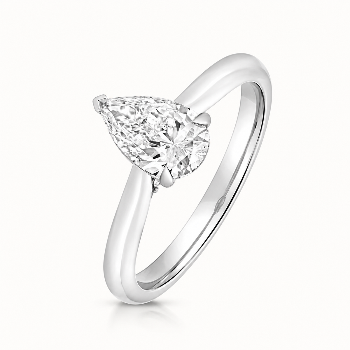 18ct gold pear lab diamond engagement ring alternative view