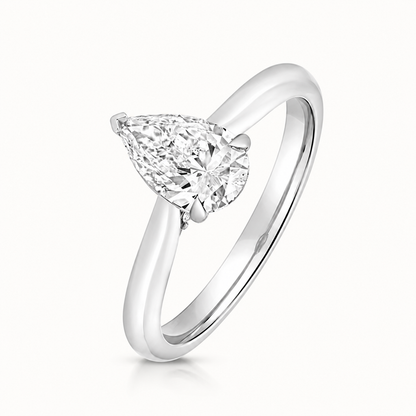 18ct gold pear lab diamond engagement ring alternative view