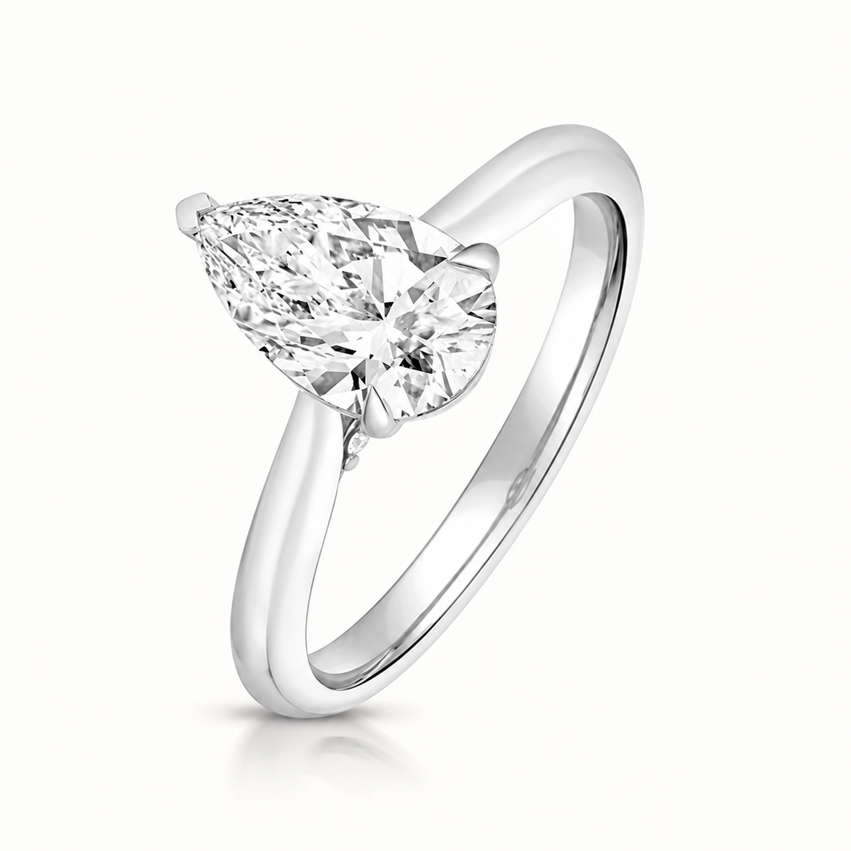 18ct gold pear lab diamond engagement ring alternative view