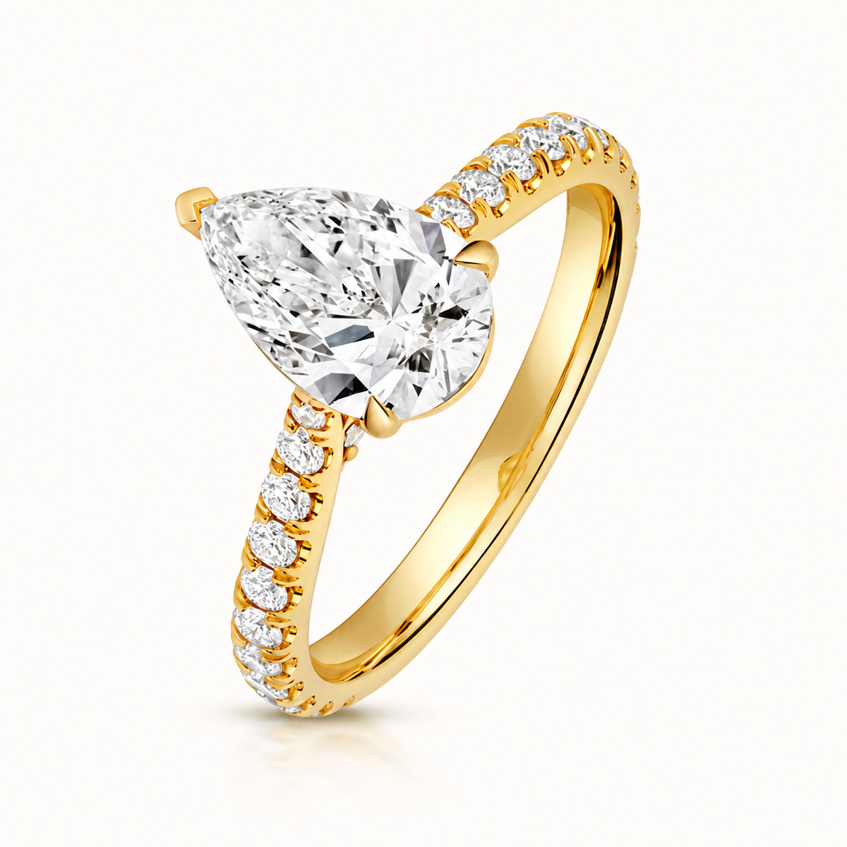 18ct gold pear lab diamond engagement ring alternative view