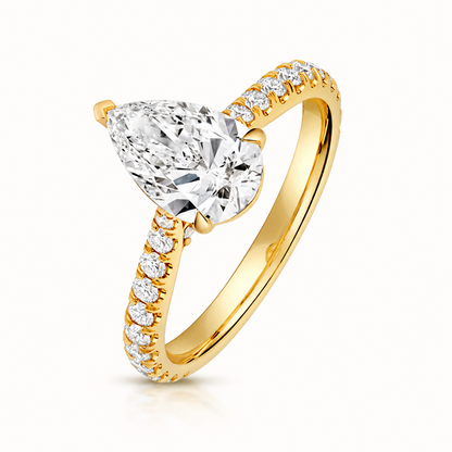 18ct gold pear lab diamond engagement ring alternative view