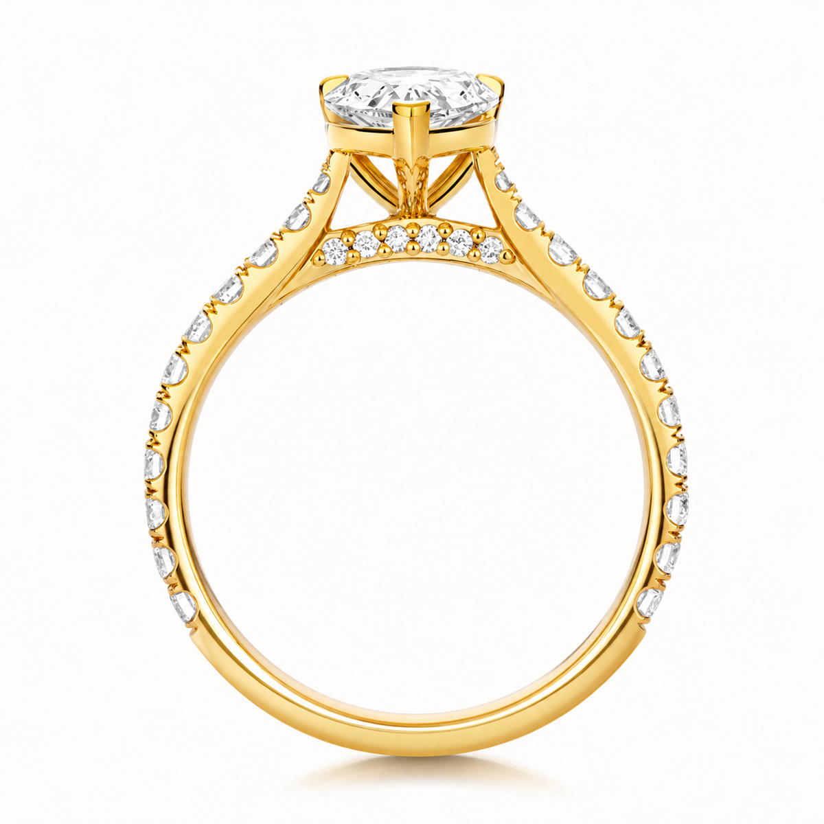 18ct gold pear lab diamond engagement ring alternative view