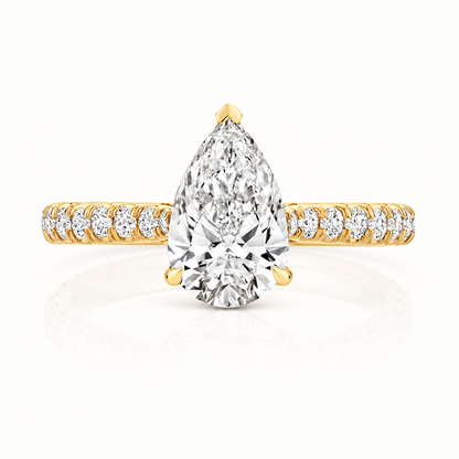 18ct gold pear lab diamond engagement ring alternative view