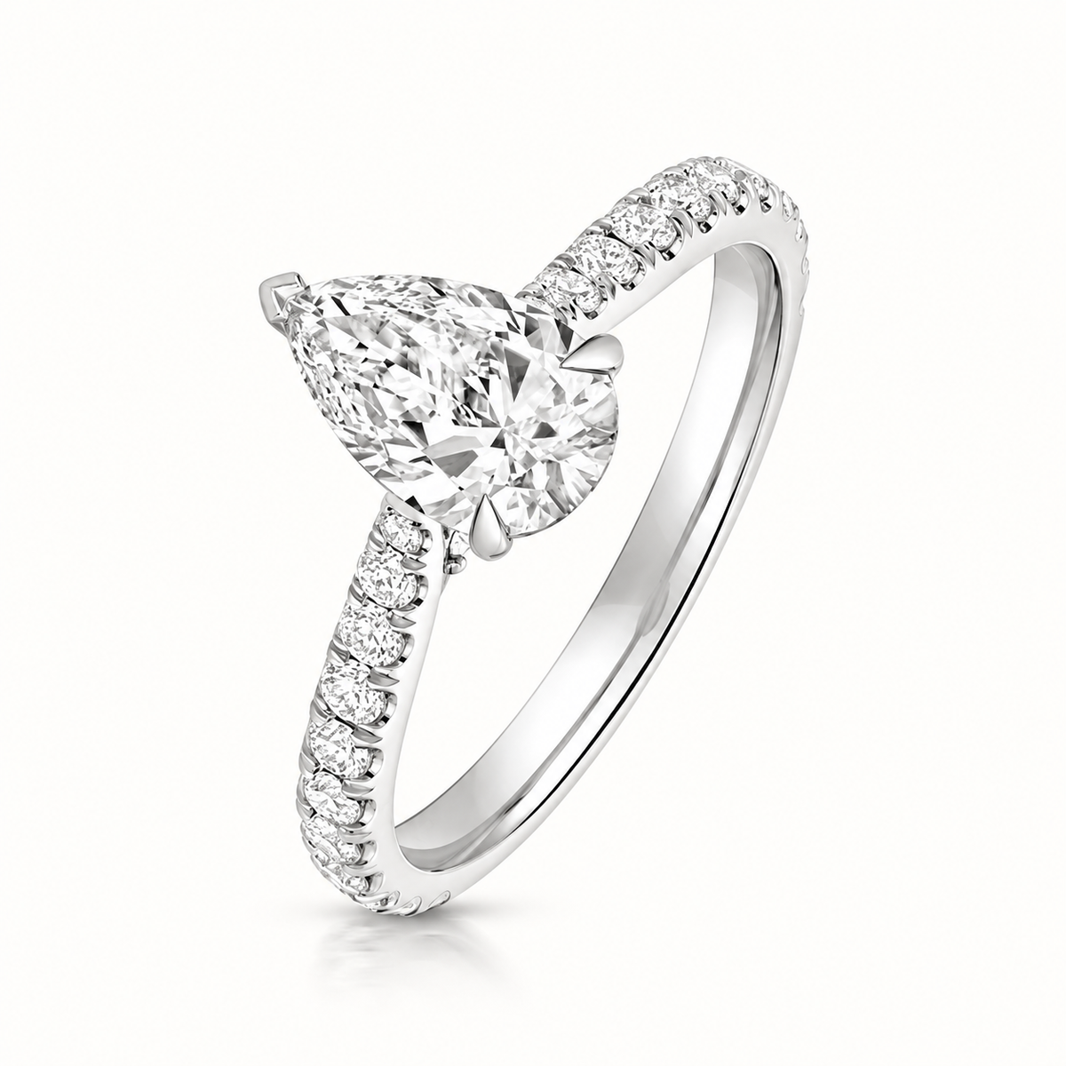 18ct gold pear lab diamond engagement ring alternative view
