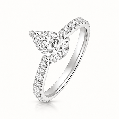 18ct gold pear lab diamond engagement ring alternative view