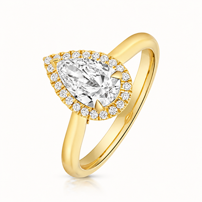 18ct gold pear lab diamond engagement ring alternative view