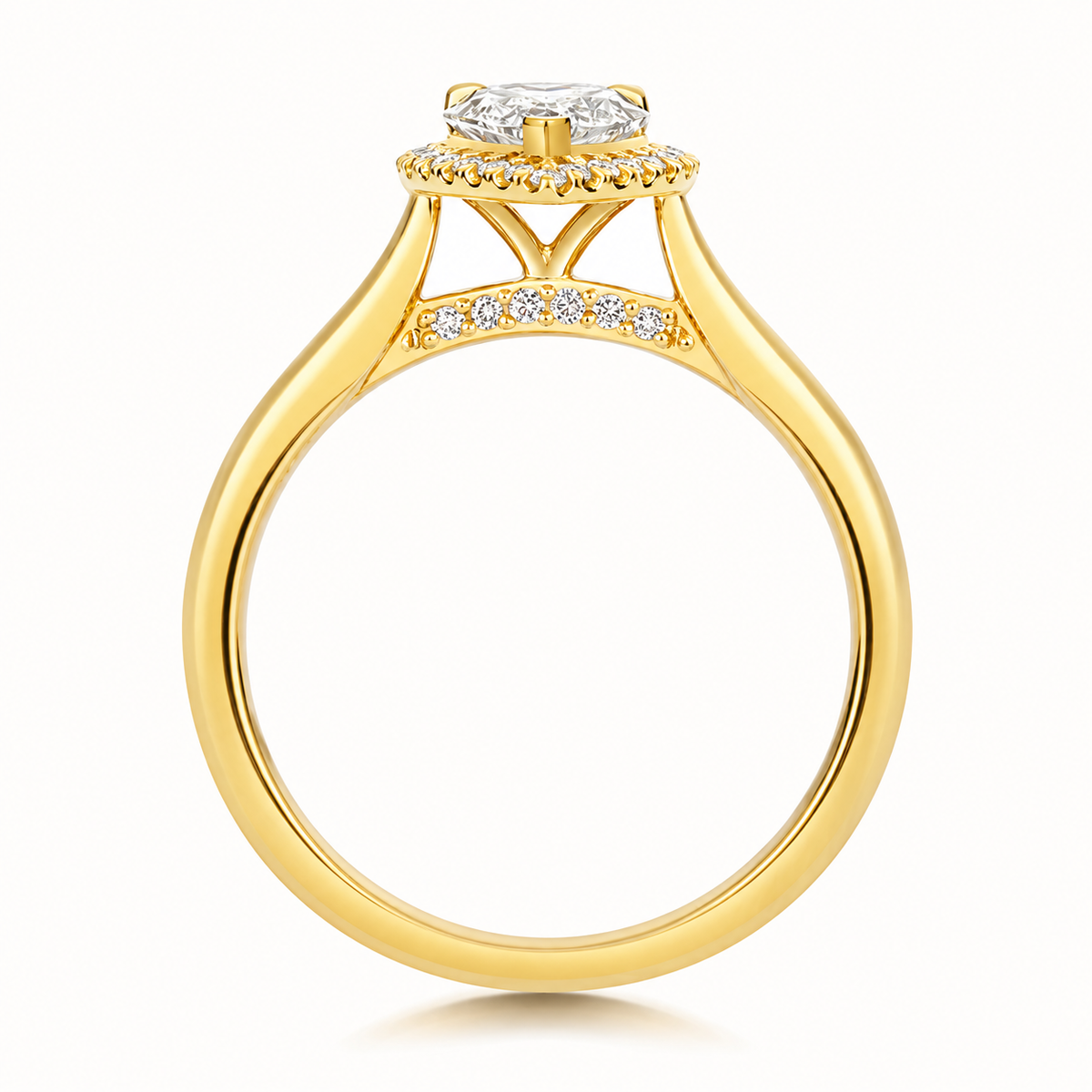 18ct gold pear lab diamond engagement ring alternative view