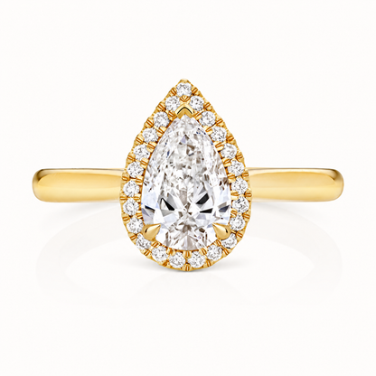 18ct gold pear lab diamond engagement ring alternative view