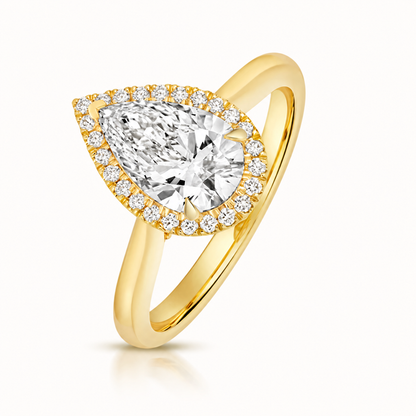 18ct gold pear lab diamond engagement ring alternative view