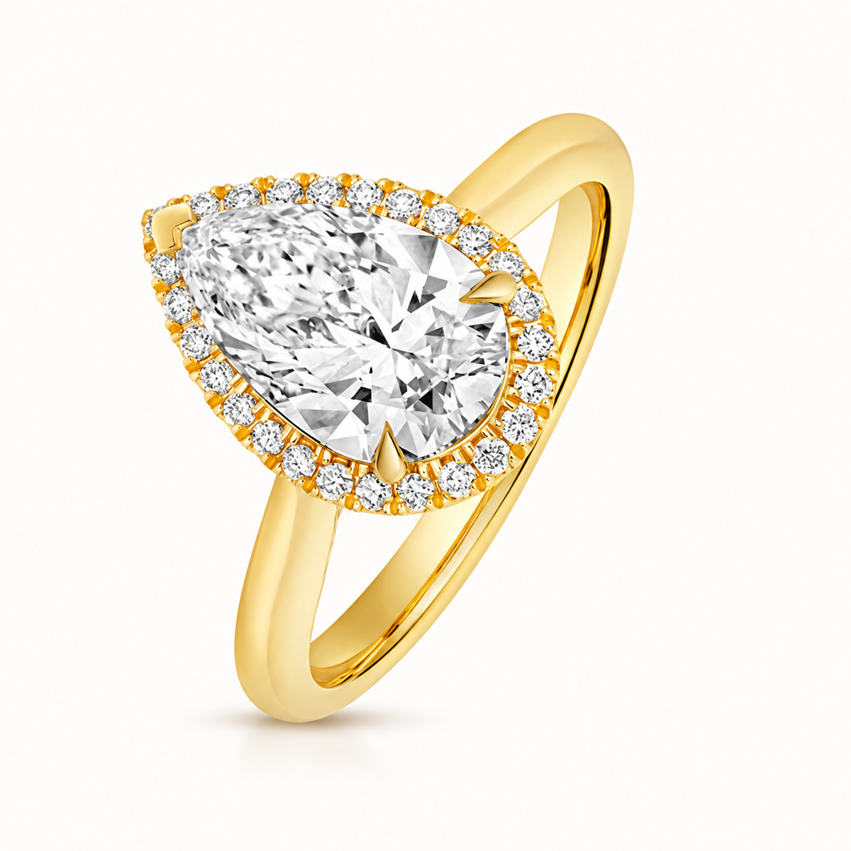 18ct gold pear lab diamond engagement ring alternative view