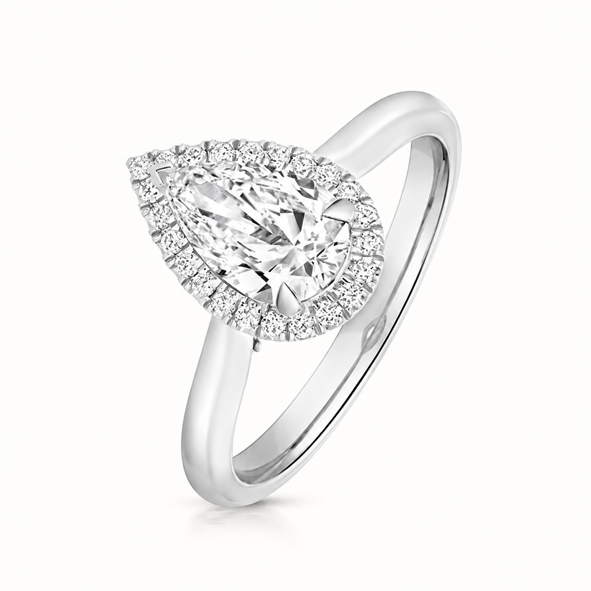 18ct gold pear lab diamond engagement ring alternative view