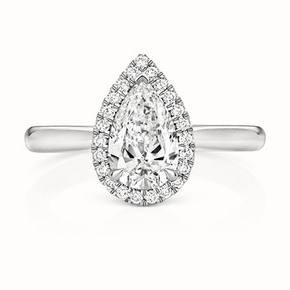18ct gold pear lab diamond engagement ring alternative view