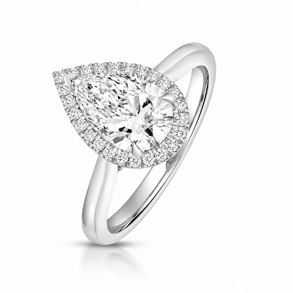 18ct gold pear lab diamond engagement ring alternative view