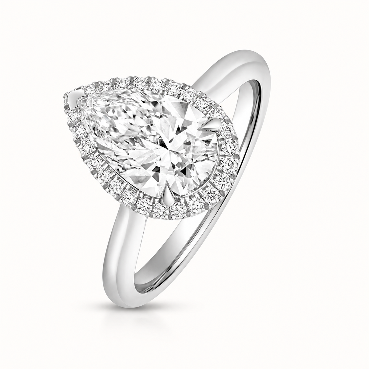18ct gold pear lab diamond engagement ring alternative view