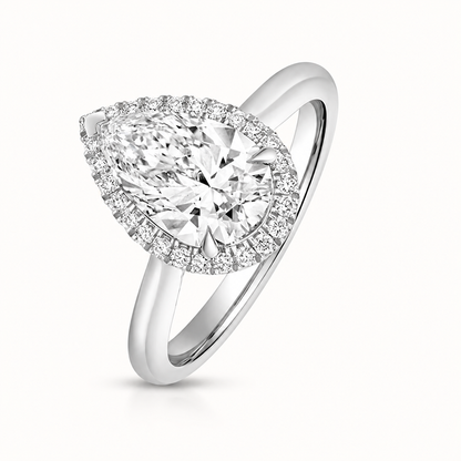 18ct gold pear lab diamond engagement ring alternative view