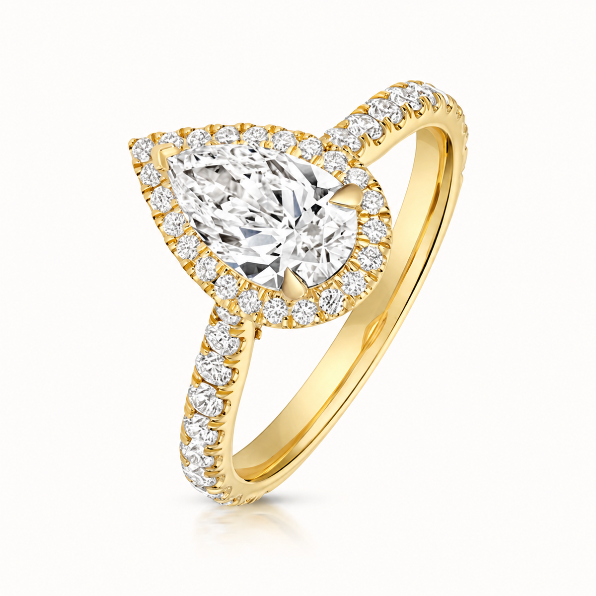 18ct gold pear lab diamond engagement ring alternative view