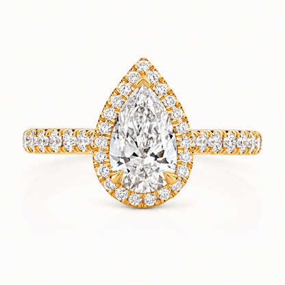 18ct gold pear lab diamond engagement ring alternative view