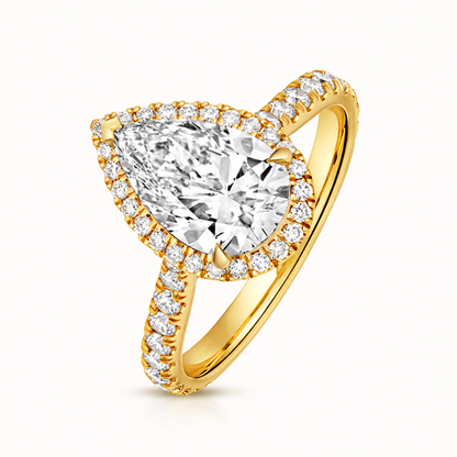 18ct gold pear lab diamond engagement ring alternative view