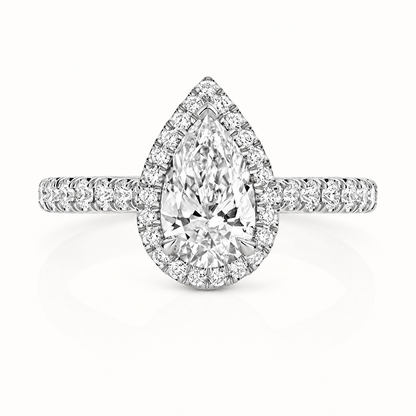 18ct gold pear lab diamond engagement ring alternative view