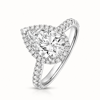 18ct gold pear lab diamond engagement ring alternative view