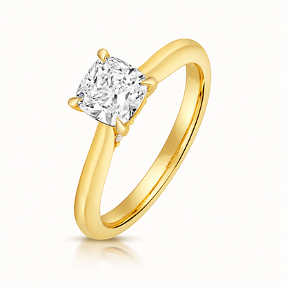 18ct gold cushion lab diamond engagement ring alternative view